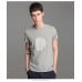 Lilbetter Cotton Round Neck Gray Skull Embroidery Tee
