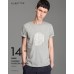 Lilbetter Cotton Round Neck Gray Skull Embroidery Tee