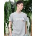 Lilbetter Cotton Round Neck Drop Dead Flower Pocket Gray Tee