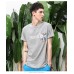 Lilbetter Cotton Round Neck Drop Dead Flower Pocket Gray Tee