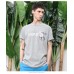 Lilbetter Cotton Round Neck Drop Dead Flower Pocket Gray Tee