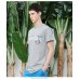 Lilbetter Cotton Round Neck Drop Dead Flower Pocket Gray Tee