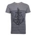 SELECTED Men Round Neck Navy striped Gray Tee