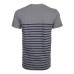 SELECTED Men Round Neck Navy striped Gray Tee