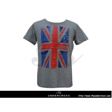 TheUndercroxx 3052S Iron Star Drill Britain Flag Grey Tee