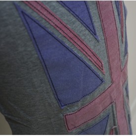 TheUndercroxx 3060S Britain Flag V neck Grey Tee