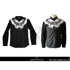 TheUndercroxx 6061L x Star Iron Collar x Owl Print Black Shirt