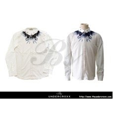 TheUndercroxx 6061L x Star Iron Collar x Owl Print White Shirt