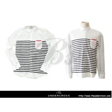 TheUndercroxx 6038L x Black Stripe White Shirt