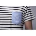 TheUndercroxx 3095S Pocket Anchors Print Stripe Tee