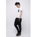 TheUndercroxx 3101S Metal Pentagram Star Rivet Leather Pocket Tee