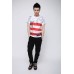 Undercroxx 3125S Red Stripe Painted Stone Wall Tee