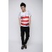 Undercroxx 3125S Red Stripe Painted Stone Wall Tee