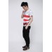 Undercroxx 3125S Red Stripe Painted Stone Wall Tee
