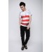 Undercroxx 3125S Red Stripe Painted Stone Wall Tee